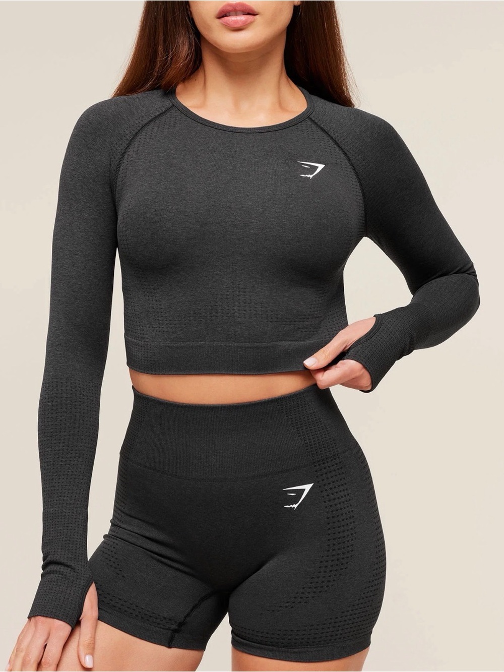 GYMSHARK VITAL SEAMLESS LONG SLEEVE CROP TOP SHIRT
